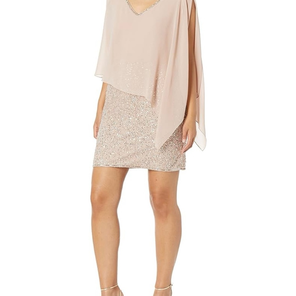 J Kara women’s plus size caplet short cocktail beaded Dress